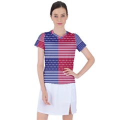 American Flag Patriot Red White Women s Sports Top by Celenk