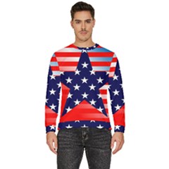 Patriotic American Usa Design Red Men s Fleece Sweatshirt by Celenk