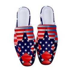 Patriotic American Usa Design Red Women s Classic Backless Heels