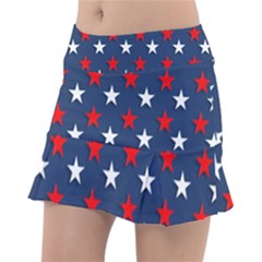 Patriotic Colors America Usa Red Classic Tennis Skirt