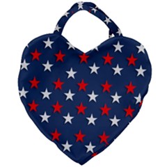 Patriotic Colors America Usa Red Giant Heart Shaped Tote