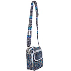 Peacock Pattern Close Up Plumage Shoulder Strap Belt Bag by Celenk