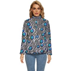 Peacock Pattern Close Up Plumage Women s Puffer Bubble Jacket Coat by Celenk