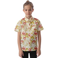 Background Pattern Flower Spring Kids  Short Sleeve Shirt
