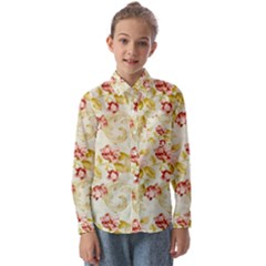 Background Pattern Flower Spring Kids  Long Sleeve Shirt