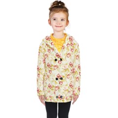 Background Pattern Flower Spring Kids  Double Breasted Button Coat