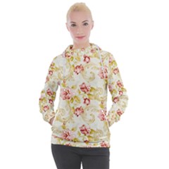 Background Pattern Flower Spring Women s Hooded Pullover