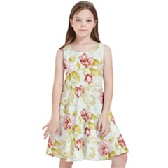 Background Pattern Flower Spring Kids  Skater Dress