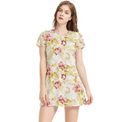 Background Pattern Flower Spring Women s Sports Skirt