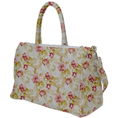 Background Pattern Flower Spring Duffel Travel Bag