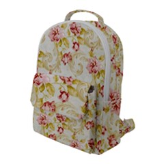 Background Pattern Flower Spring Flap Pocket Backpack (Large)