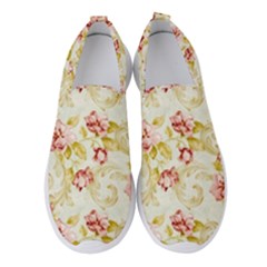 Background Pattern Flower Spring Women s Slip On Sneakers