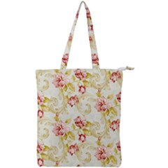 Background Pattern Flower Spring Double Zip Up Tote Bag