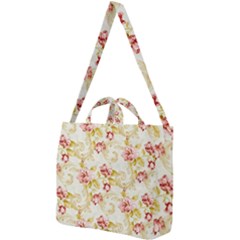 Background Pattern Flower Spring Square Shoulder Tote Bag