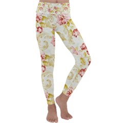 Background Pattern Flower Spring Kids  Lightweight Velour Classic Yoga Leggings