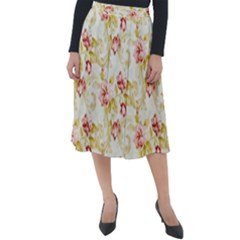 Background Pattern Flower Spring Classic Velour Midi Skirt 