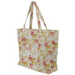 Background Pattern Flower Spring Zip Up Canvas Bag