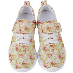 Background Pattern Flower Spring Women s Velcro Strap Shoes