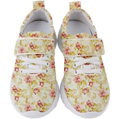 Background Pattern Flower Spring Kids  Velcro Strap Shoes