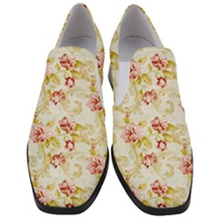 Background Pattern Flower Spring Women Slip On Heel Loafers
