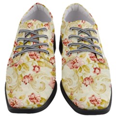 Background Pattern Flower Spring Women Heeled Oxford Shoes