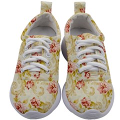 Background Pattern Flower Spring Kids Athletic Shoes