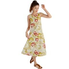 Background Pattern Flower Spring Summer Maxi Dress