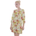 Background Pattern Flower Spring Open Neck Shift Dress View1