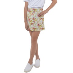 Background Pattern Flower Spring Kids  Tennis Skirt
