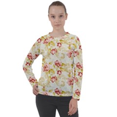 Background Pattern Flower Spring Women s Long Sleeve Raglan Tee