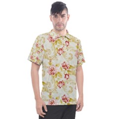 Background Pattern Flower Spring Men s Polo Tee