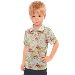 Background Pattern Flower Spring Kids  Polo Tee