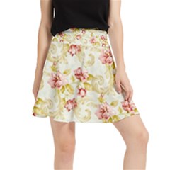 Background Pattern Flower Spring Waistband Skirt