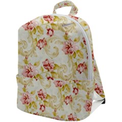 Background Pattern Flower Spring Zip Up Backpack