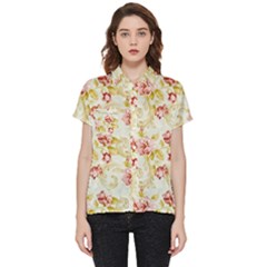 Background Pattern Flower Spring Short Sleeve Pocket Shirt