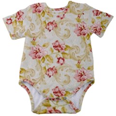 Background Pattern Flower Spring Baby Short Sleeve Bodysuit