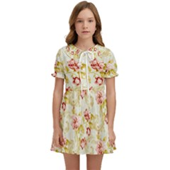 Background Pattern Flower Spring Kids  Sweet Collar Dress