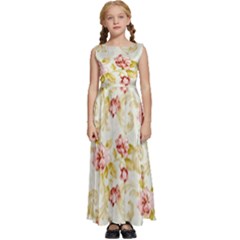 Background Pattern Flower Spring Kids  Satin Sleeveless Maxi Dress