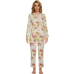 Background Pattern Flower Spring Womens  Long Sleeve Lightweight Pajamas Set