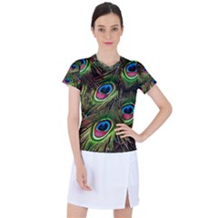 Peacock Feathers Color Plumage Women s Sports Top by Celenk