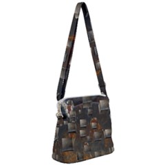 Background Metal Pattern Texture Zipper Messenger Bag by Celenk