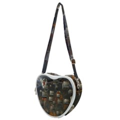 Background Metal Pattern Texture Heart Shoulder Bag by Celenk