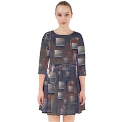 Background Metal Pattern Texture Smock Dress by Celenk