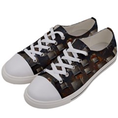 Background Metal Pattern Texture Men s Low Top Canvas Sneakers by Celenk