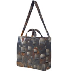 Background Metal Pattern Texture Square Shoulder Tote Bag by Celenk