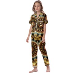 Pattern Abstract Background Art Kids  Satin Short Sleeve Pajamas Set by Celenk