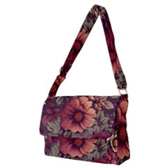 Flowers Pattern Full Print Messenger Bag (m) by Simbadda