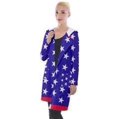 Usa Independence Day July Background Hooded Pocket Cardigan by Vaneshop