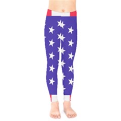 Usa Independence Day July Background Kids  Leggings by Vaneshop