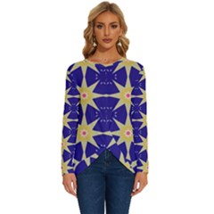 Seamless Pattern Background Long Sleeve Crew Neck Pullover Top by Vaneshop